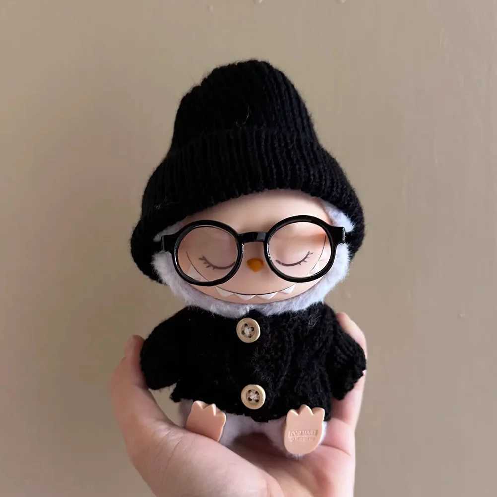 For Labubu Doll Clothes Accessories Black and White Sweater Set Can Be Paired with Hats and Glasses Can Enhance Temperament W250301
