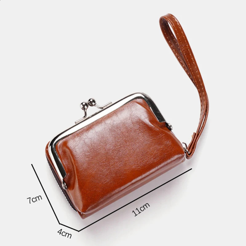 Womens Wallet Wrist Strap Short Retro Style Coin Change Storage Bag Portable Mini Card Holders Zipper Money Clip C03 250228