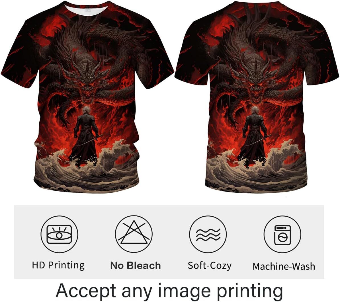 Mens T shirt Traditional Chinese Dragon T-Shirt Funny Anime Graphic Tee Shirt tee Casual tops summer clothes trend