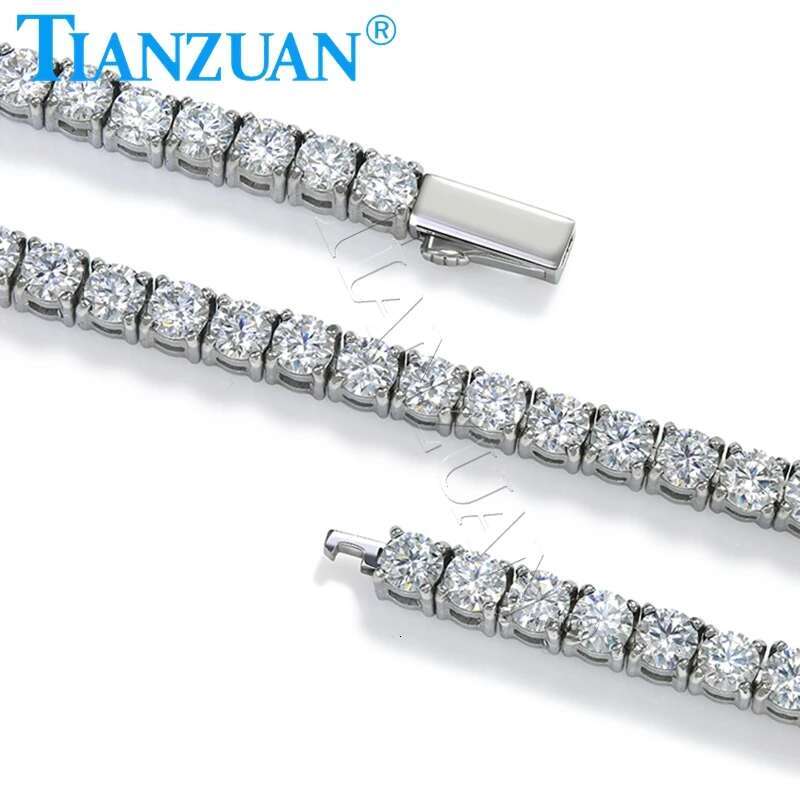 Stainless Steel Tennis 3mm Round cut Moissanite Hip Hop Trendy Jewelry Wedding Party Bracelet For Women Men
