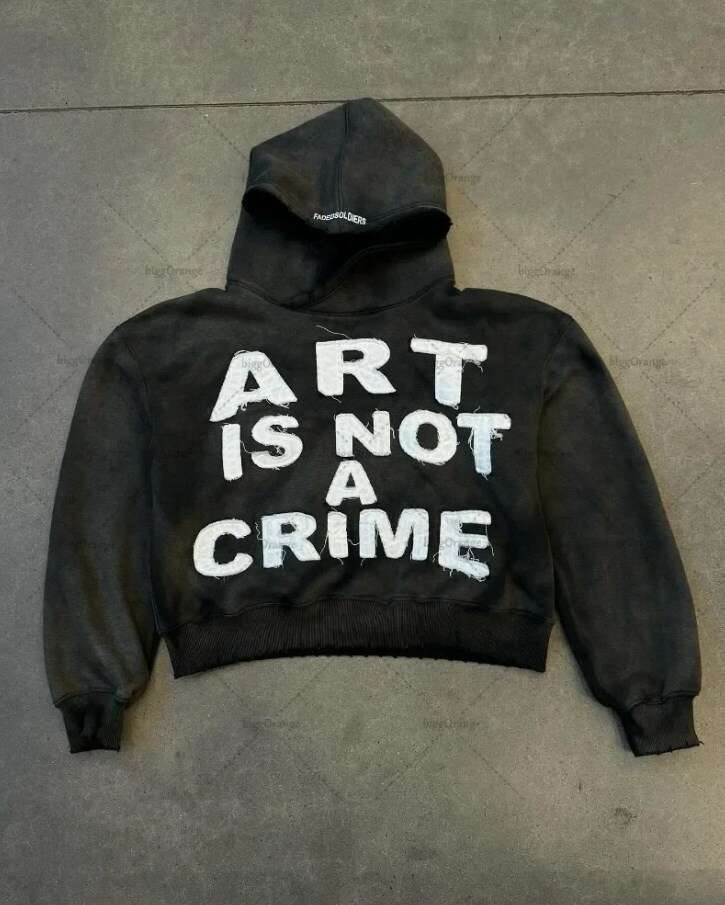 Fashion Letter Patch Show Loose Hoodie, Unisex Trendy Hoodie