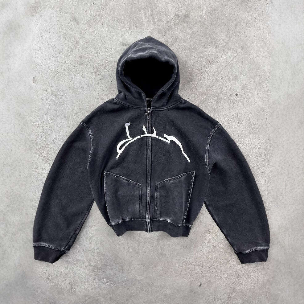 American sports shirt dark hooded loose fitting unisex jacket niche hoodie