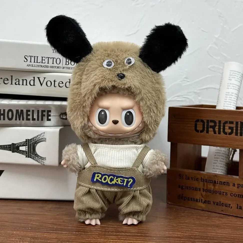 Mini Plush DollS Clothes Outfit Accessories For Korea Kpop Exo 15-17cm Labubu Idol V1 V2 overalls set Clothing GiftXJ250301