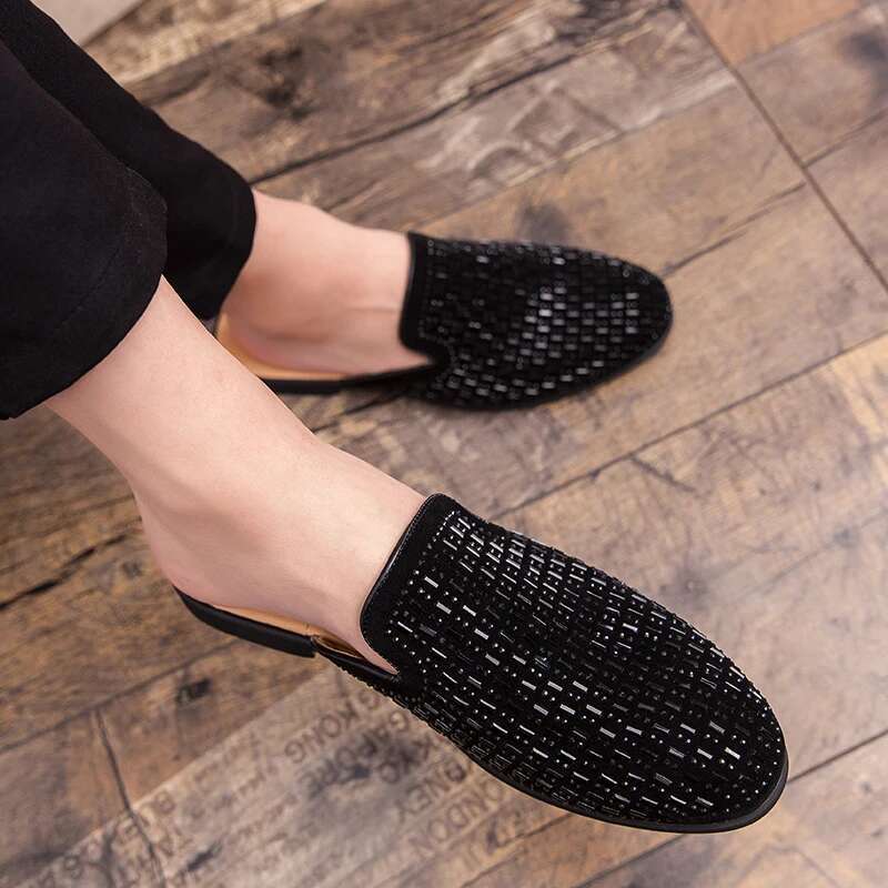 Men Mules Slippers Rhie Half For Men Casual Shoes Fashion Loafers Atillas Hombre Sapato Social Mascuo