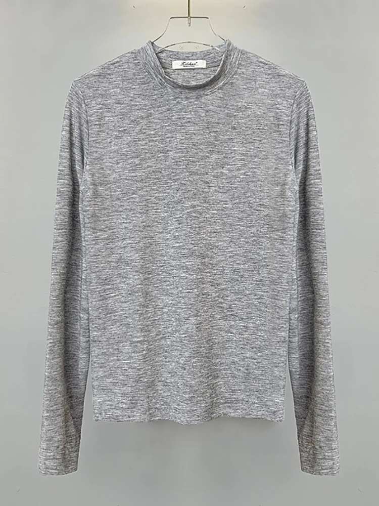 Women Casual Long Sleeve T-Shirts Spring Autumn Solid Slim Fit Pullovers Shirts Female Streetwear Base Tees Tops