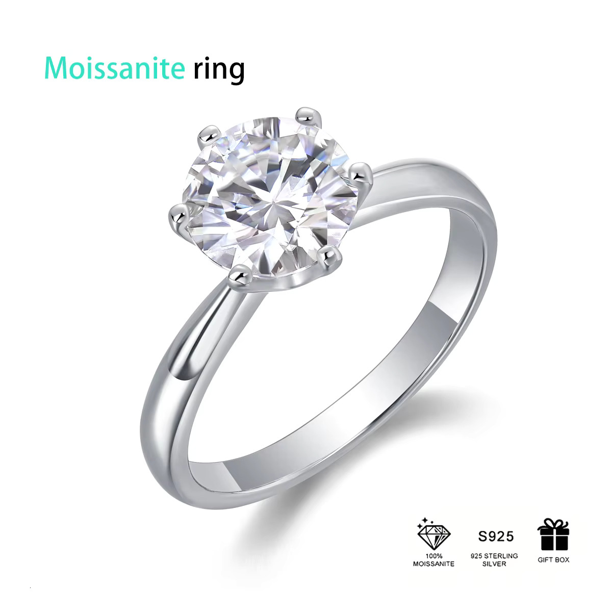 Fashion Jewelry VVS Baguette Lab Grown Dia Cross Ring Sterg Sier Moissanite Rings