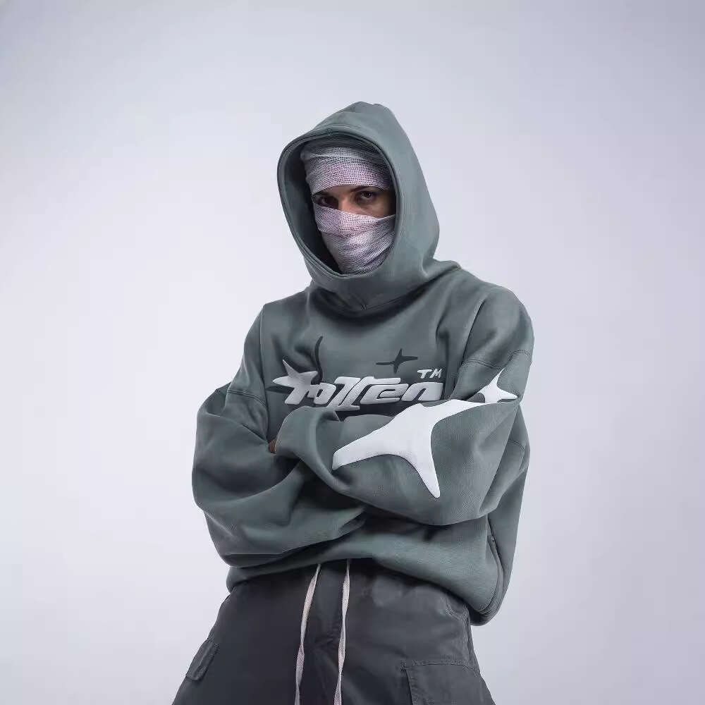 American street men's and women's loose hoodie Y2K star letter print casual trendy design high neck top gift for man