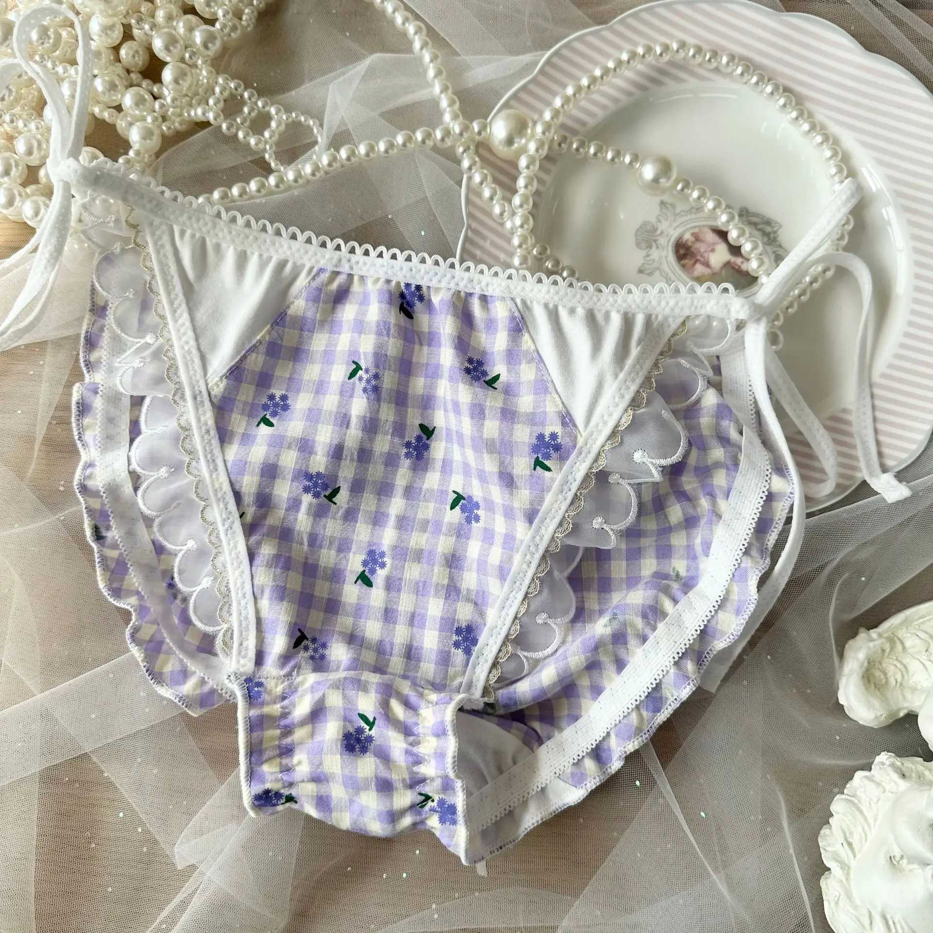Cute bra and panty set seamless fresh lingerie briefs sweet lolita big show small chest soft girl brassiere cutton my melodyXJ250301