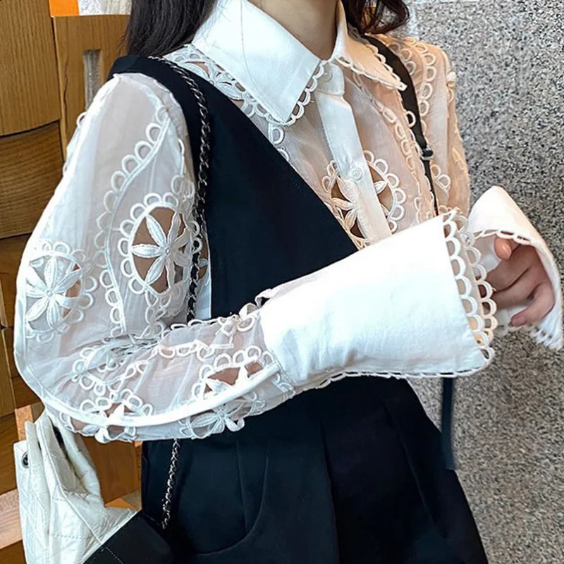 Solid Color Casual Slim Blouses For Women Fashion Summer Vintage Womens Shirts And Blouses Elegant Youth Female Tops 250225