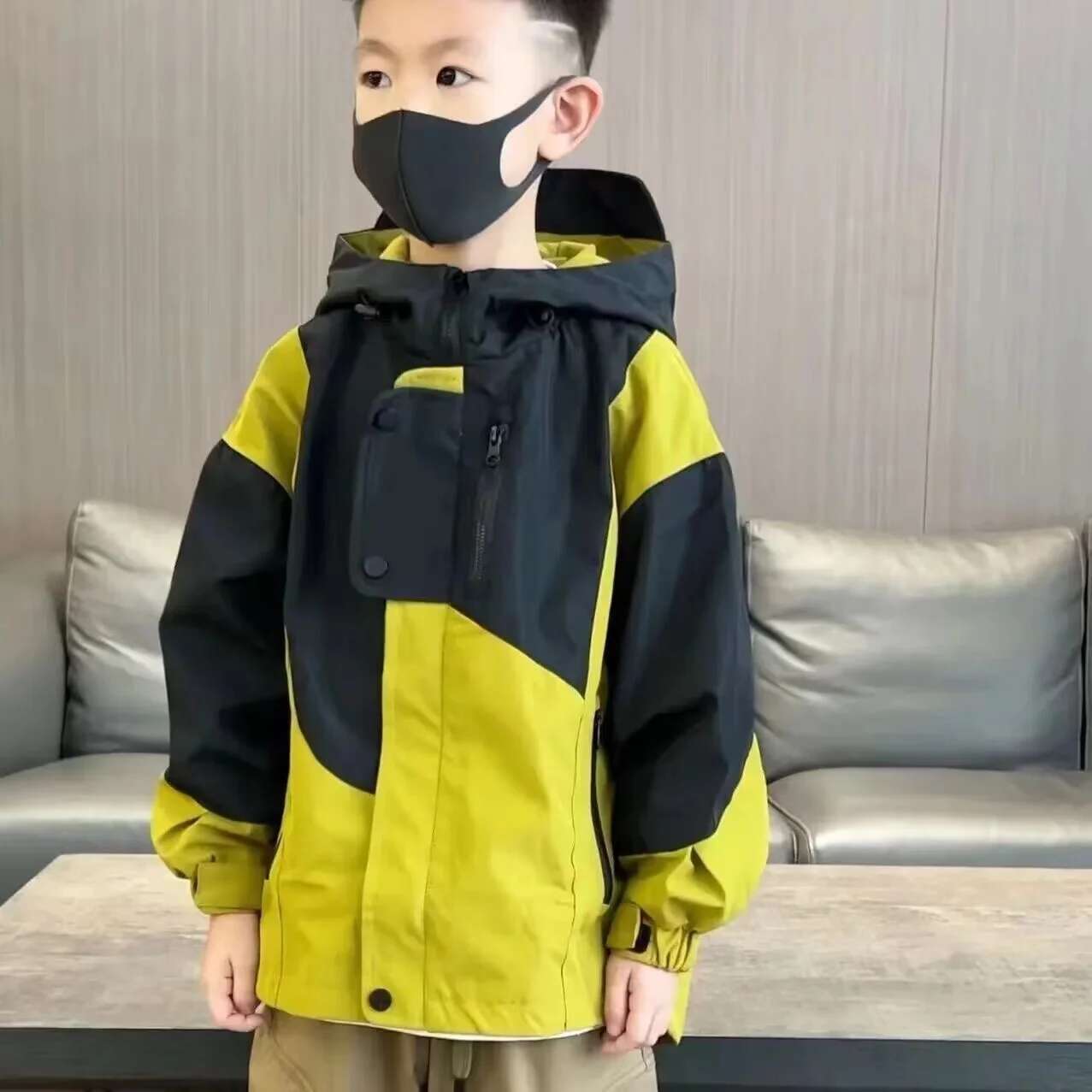 Ddmyshoesvip Boys Jackets Spring Autumn Hoody For Kids Waterproof Children Patchwork Teenager Outerwear School Baby Windbreaker Clothing