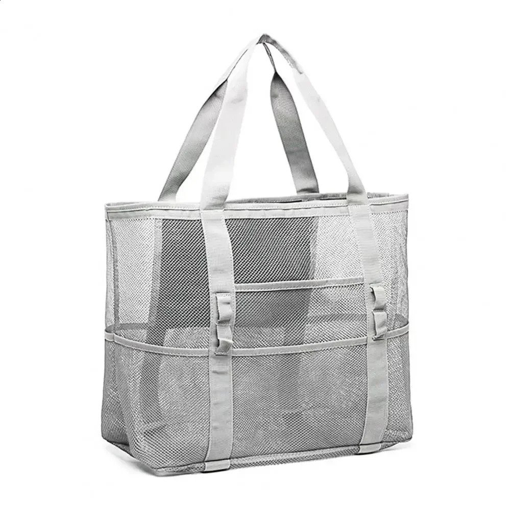 Big Size Beach Bag For Toys Waterproof Underwear Pocket Tote 8 Pockets Summer Large Towels Mesh Durable 250305