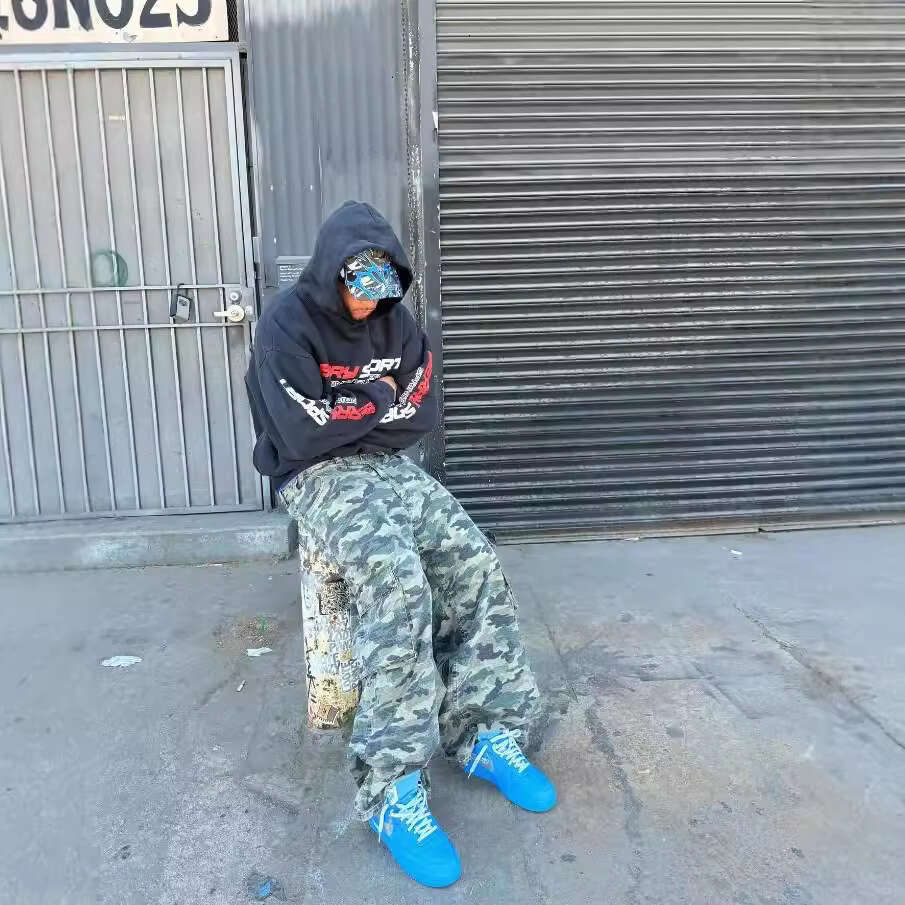 Fashion Letter Foam Loose Y2K High Street Men's and Women's Same Style Couple Hoodie