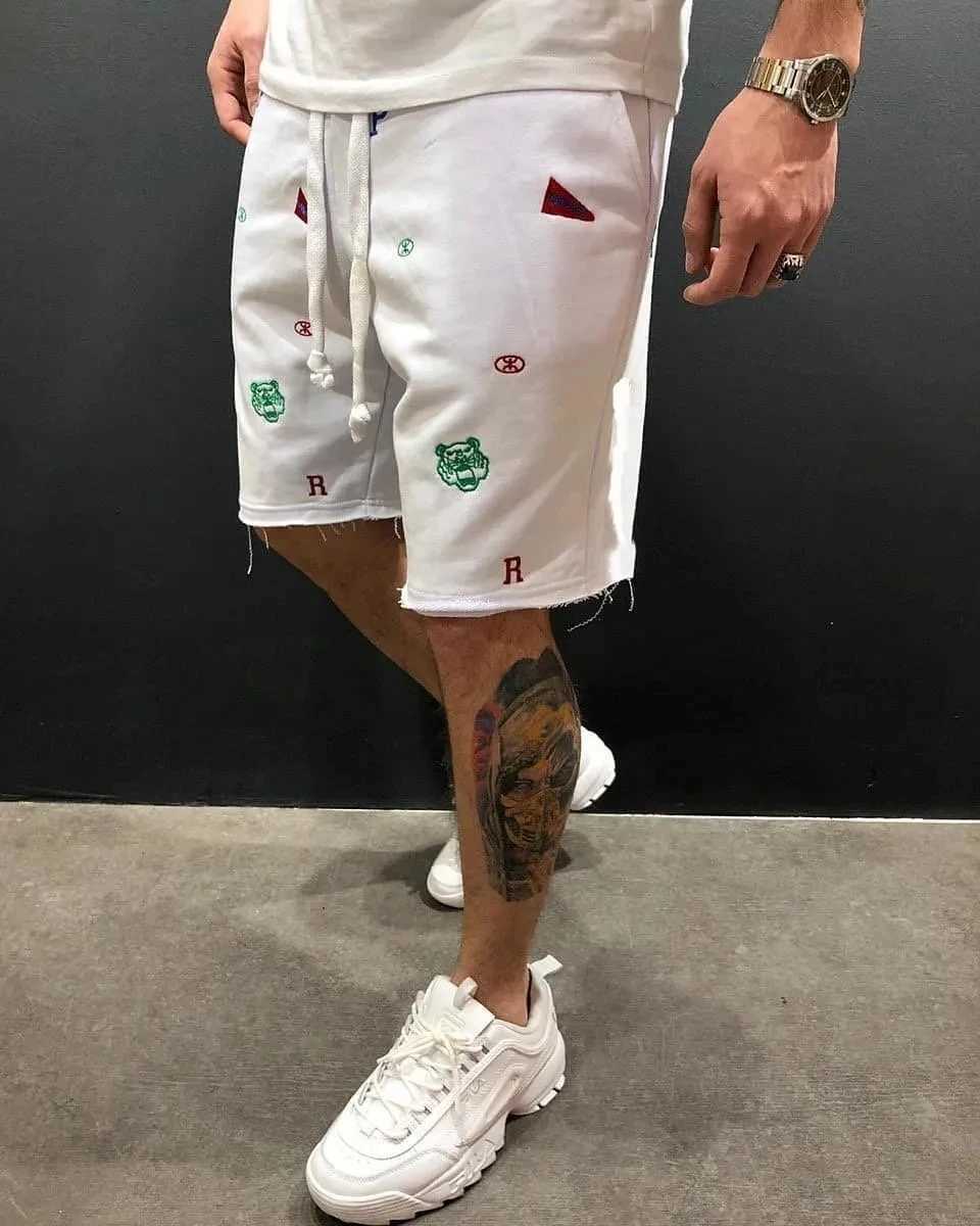 2024 Summer Mens Cargo Shorts Jogging Gym Casual Embroidered Shorts Fashion Mens Cargo Shorts T250424