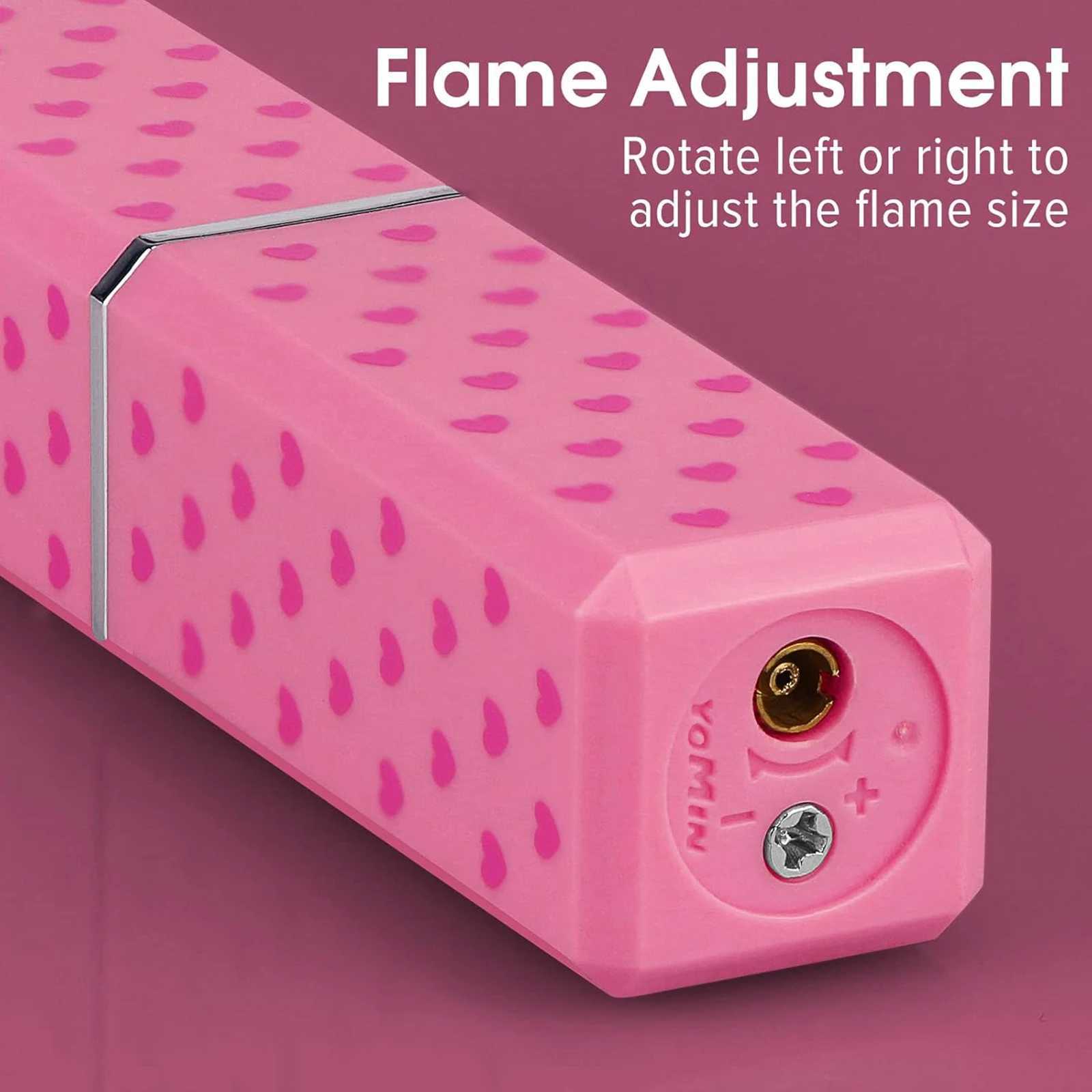 2 Pack of Cute Lipstick Lighter Soft Flame Refillable Butane Unique Gift for GirlsWomenGirlfriends (Without Butane Gas)T250301
