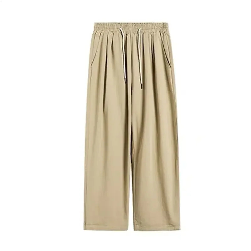Cotton black casual pants mens fashion oversized wide leg pants mens Japanese street loose straight pants mens Trousers M-3XL 250228