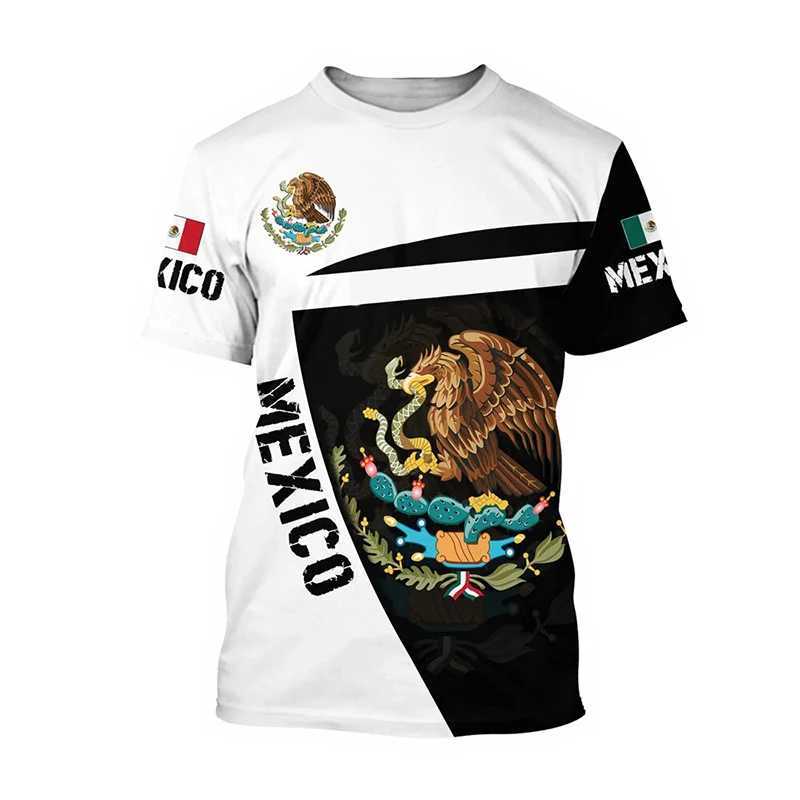Men's T-Shirts Summer Mexico T-Shirts Mexican Flag 3D Print Streetwear Men Women Fashion Oversized Short Sleeve T Shirt Kids Tees Tops Clothing J