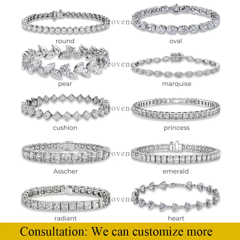 Ready to Ship 925 Sterling Silver Iced Out Tennis Link Chain Hip Hop 2MM 3MM 4MM 5MM DEF VVS Moissanite Tennis Chain Necklace