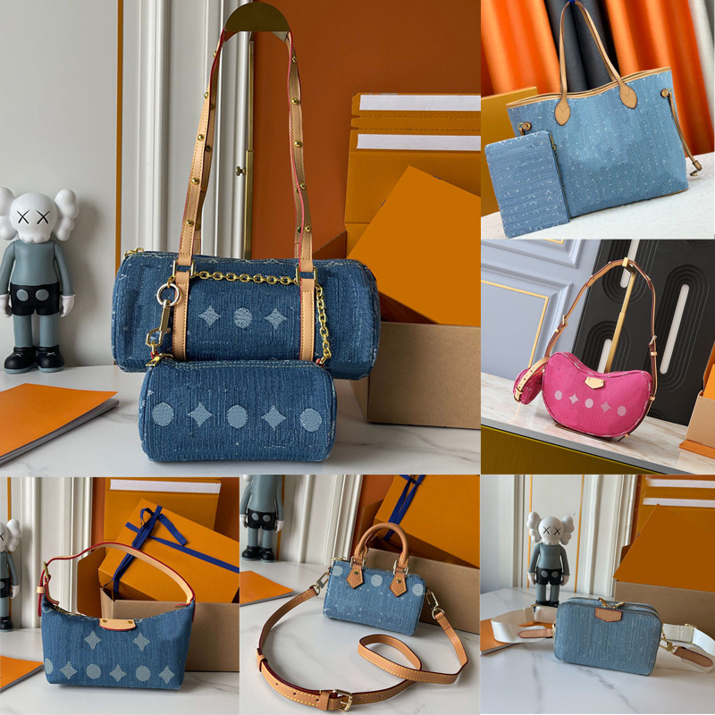 designer denim handbags purses small shopping bag women totes travel fashion shoulder bags crossbody canvas pillow bag printed wallet bag women