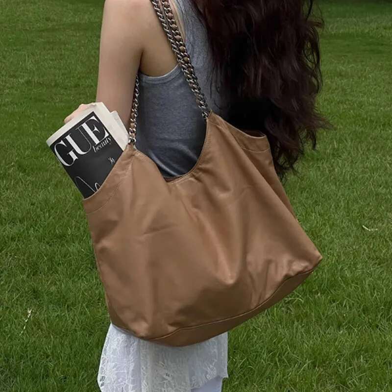 Large Capacity Commuting Tote Women Handbag Fashion Soft PU Leather Single Shoulder Armpit Bucket Bag