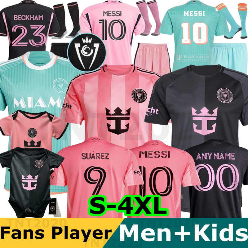 3XL 4XL 2024 2025 SUAREZ Interes Miamis CF MESSIS Soccer Jerseys Women MESSIES 24 25 3rd football men kids Player Fans version Grey Black shirt Baby kits child