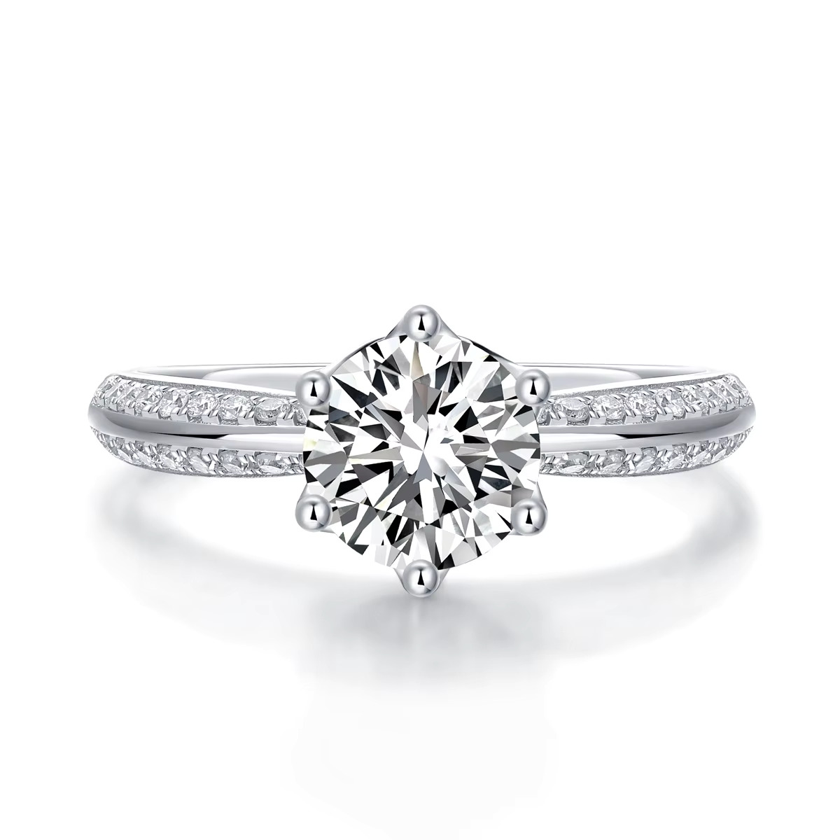 4149 Womens 925 Sterling Silver Super Big Engagement Wedding Bands Fashionable Fingers Moissanite Rings