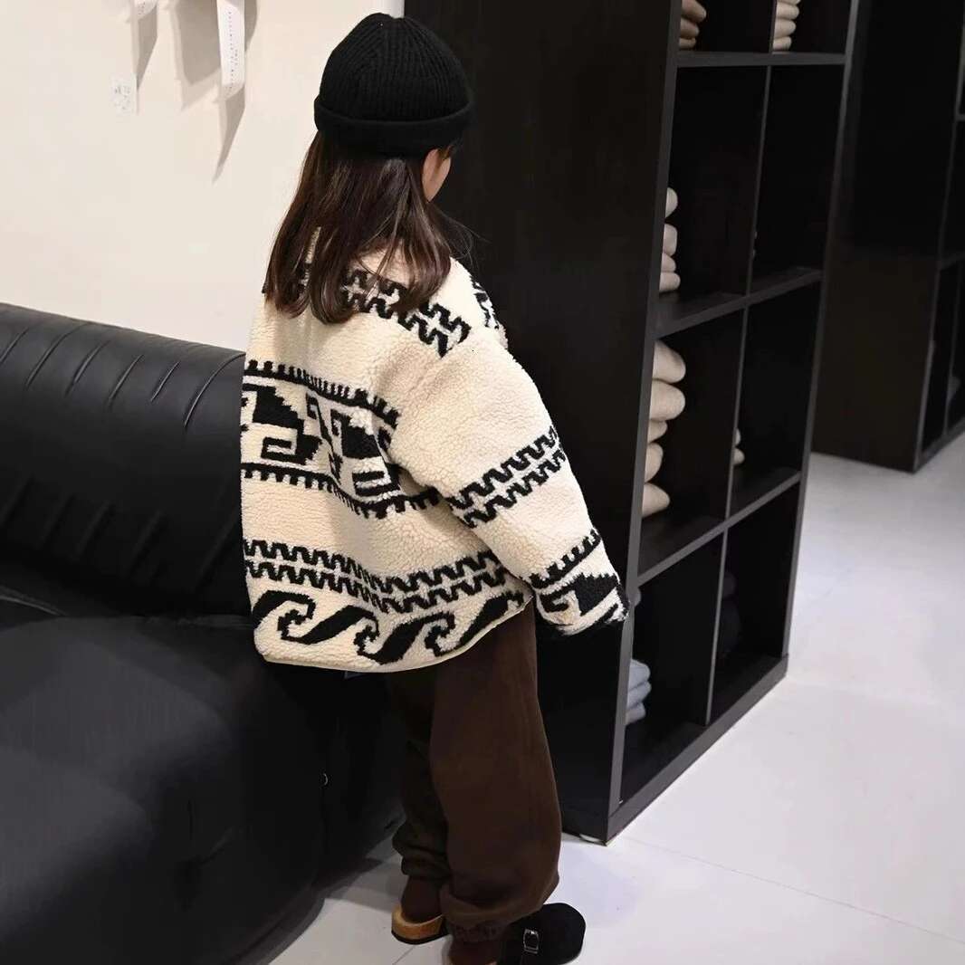 Ddmyshoesvip Lamb Wool Jacket For Children On Both Sides Autumn And Winter Cotton Clothing Fashionable Korean Style Clothes