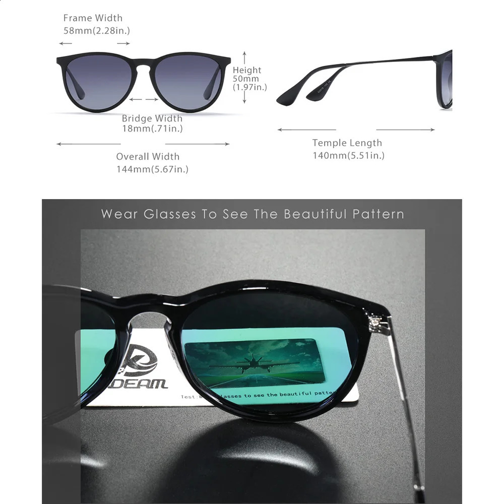 KDEAM Oval Sunglasses Women Polarized Vintage Sun Glasses Unisex 11 Colors Box Case Stickers Included 250221