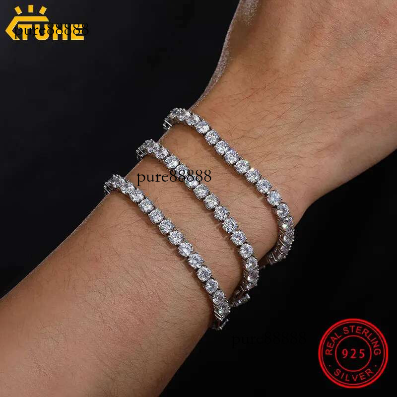 3mm-5mm Top Quality Sterg Sier Bracelet Tennis Chain Moissanite For Women Jewelry