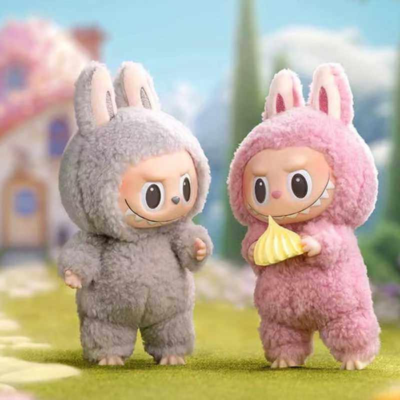 Mini cute Labubu monster doll heart-shaped Macarone Kai pattern bag keychain decoration 1 1 Christmas gift replicaXJ250301