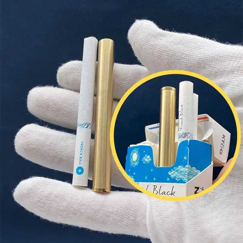 New Brass Kerosene Nunchakus Lighters Windproof Mini Retro Grinding Wheel Ignition Flint Free Fire Men Smoking Toy Gift X250228