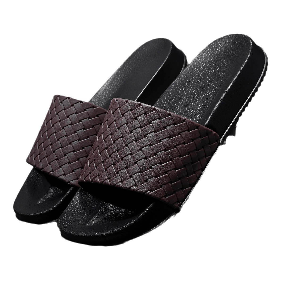 2025 New Summer Slippers Fashion Sports Woven Slippers Integrated Anti Slip Simple Thick Bottom Design Men's Cool Slippers 38-49 Large