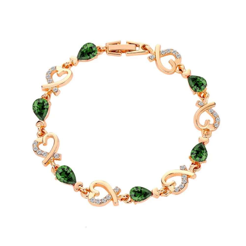 SUMENG New 5 Colors Beautiful Colorful Austrian Crystal Heart Chain Bracelet For Women Fashion Jewelry Gifts 2024