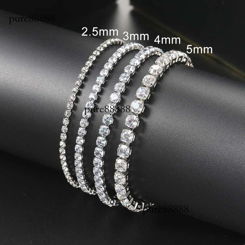 Full Moissanite Tennis Bracelet with GRA Certified 5mm Dia Bracelets Sterg Sier Plated Gold for Men Women