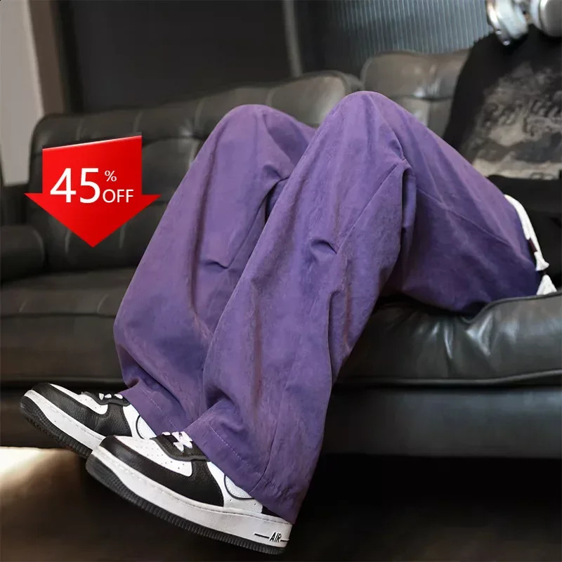 Y2K High Street Loose Straight Casual Trousers streetwear men baggy pants joggers men pants hip hop cargo pants men joggers men 250225