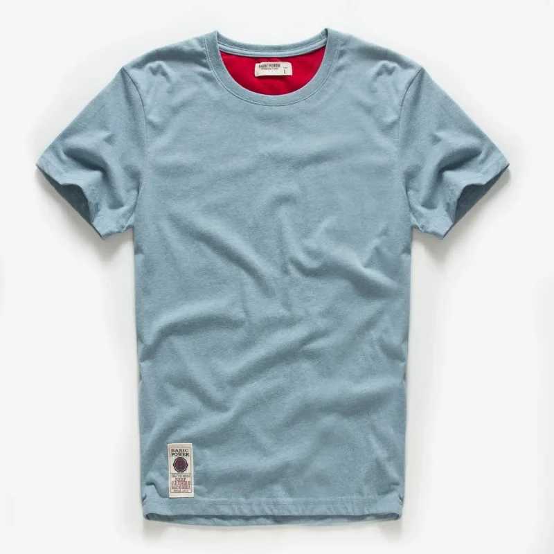 Mens T-shirt Cotton Solid Color t shirt Men Causal O-neck Basic Tshirt Male High Quality Classical TopsT250228