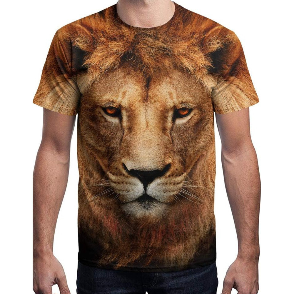 Mens T shirt Shirts for Men Women Graphic Tees Unisex 3D Printed Short Sleeve Novelty Tops T-Shirts tee Casual tops summer clothes lion