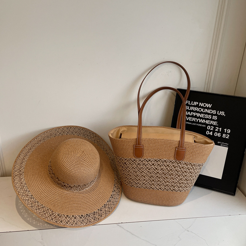 Summer beach vacation grass woven for women fashionable commuting shoulder tote bag trend #swissmilitary