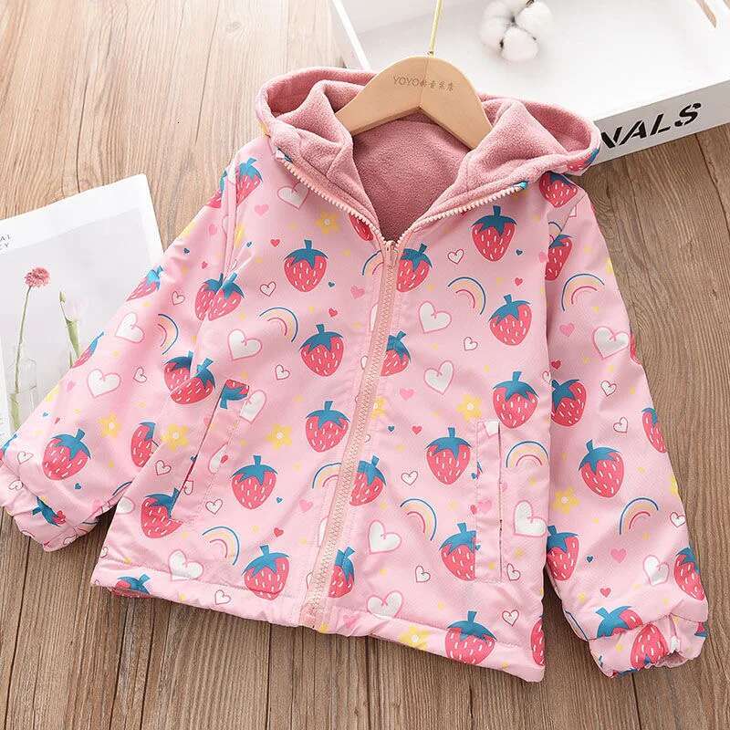 Ddmyshoesvip Girls Spring Jackets Double Faced Animal Cartoon Print Korean Coat Children Fleece Outerwear Kids Casual Costume