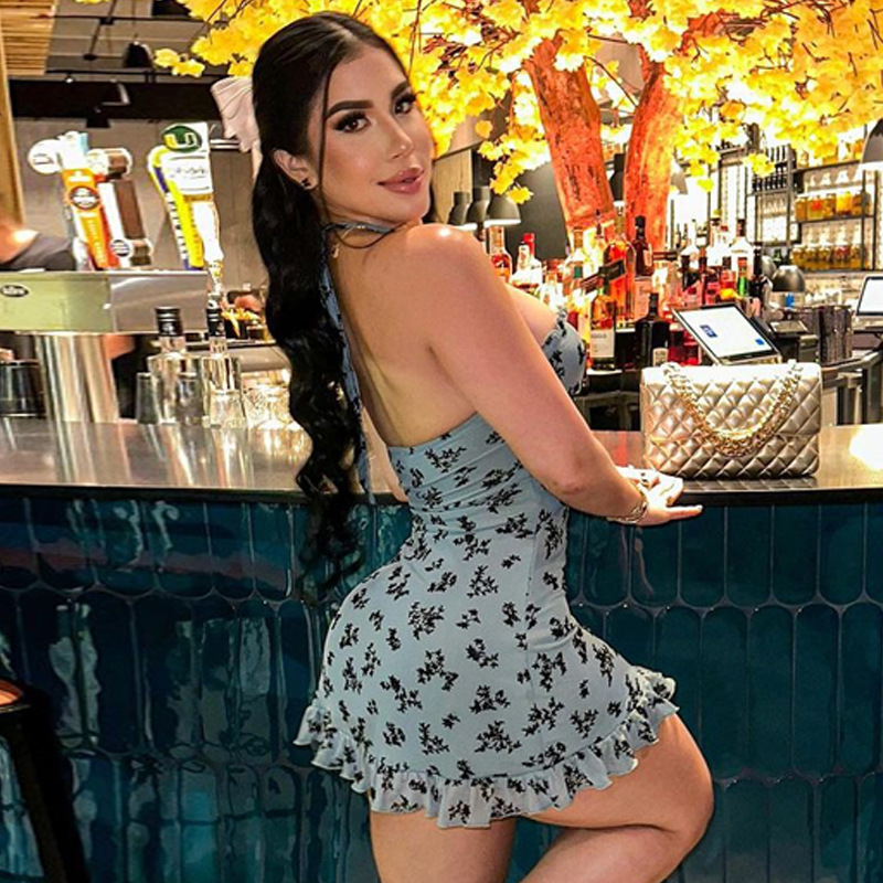 Hot Selling Women's Clothing New Summer New Product Fashionable And Sexy Slim Fit Strapless Lace Up Dress