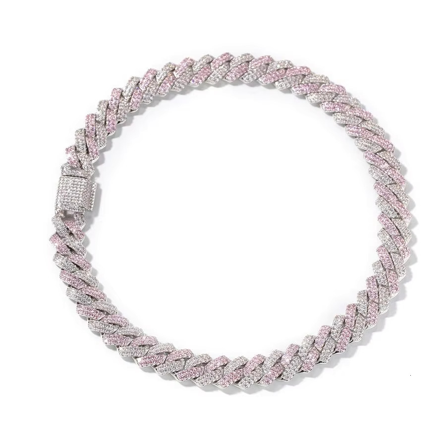 Cuban Link Necklace Hip-hop Moissanite Jewelry Women Provence Hot Sale Real Moisasnite Diamond Two-tone 13mm Silver Hiphop