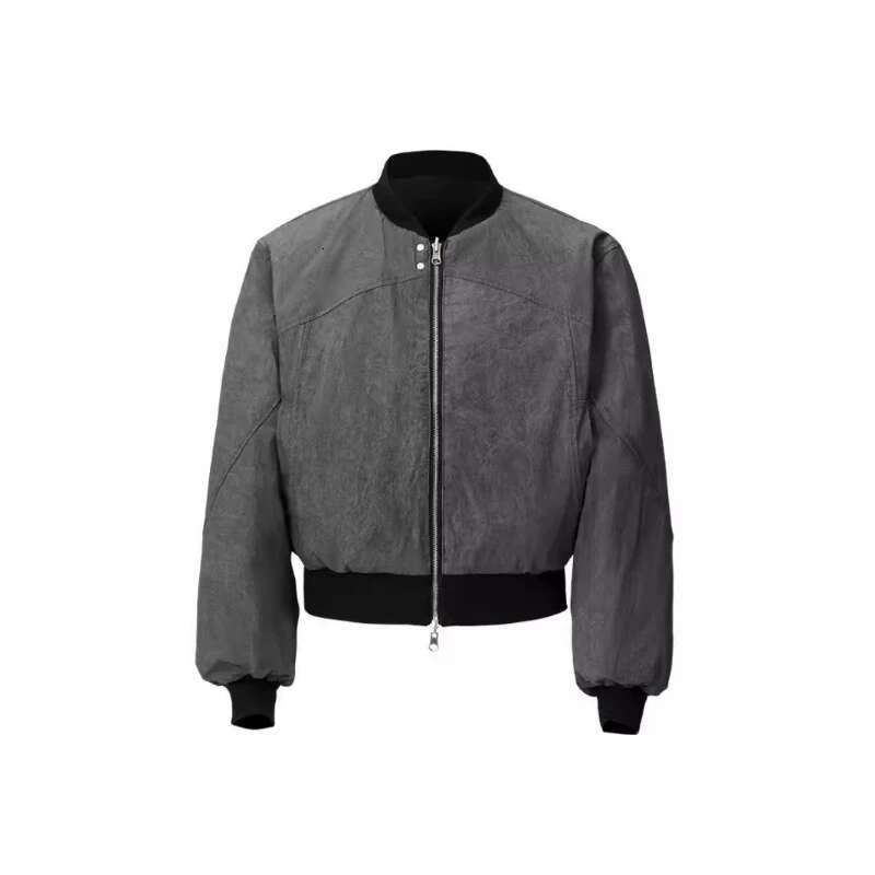 Y2k Reversible Jacket American New Bomber Double Sided High Street Warm Coat Vintage Gothic Oversized Men Women Baseball Uniform