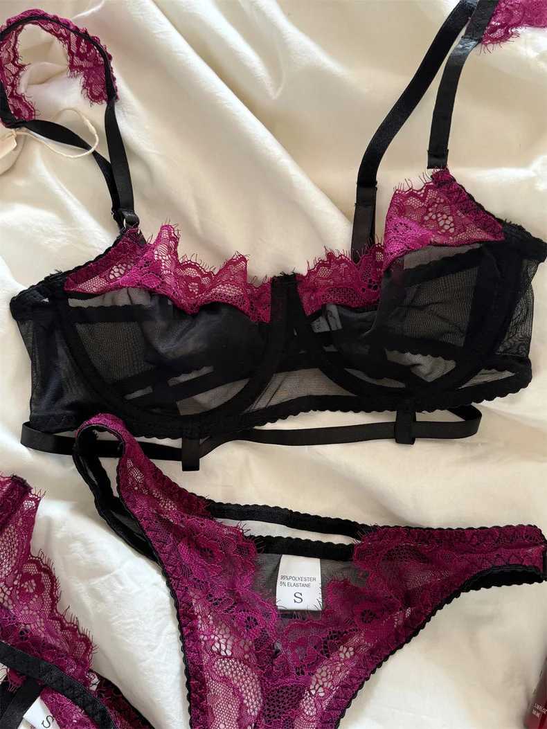 Sexy Bra Set Seamless Bra and Panty Set Leopard Print Thin Lace Bra Underwear Three Piece Satin Bra Set New Adjustable LingerieXJ250301