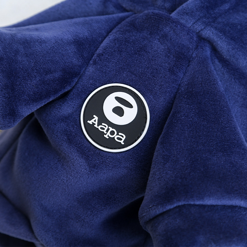 Classic Trendy Dog Hoodie Flannel Warm Soft Dog Clothes with Hair Ball and Fashion Logo, Dog Cold Weather Clothes, Dog Winter Coats for Small Medium D