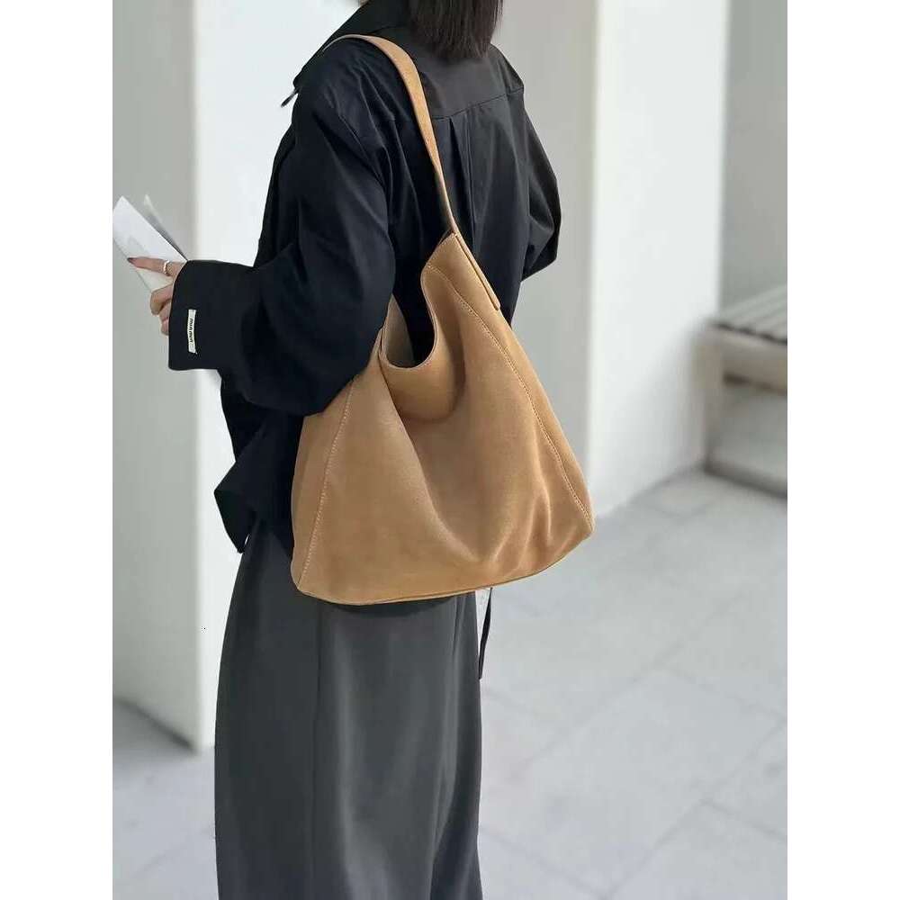 2025 Spring Autumn Shopping Shoulder Bags Brand Design Genuine Leather Handbags Casual Cowhide Suede Women Totes