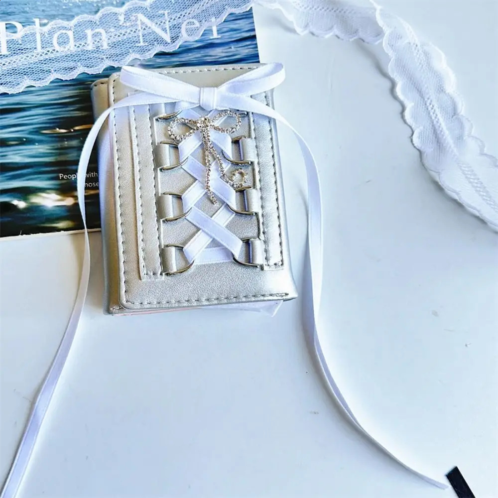 Casual Y2k Silver Sweet Wallets Strap-on Original Cute Wallet Korean Style Ballet Style Pouch Women 250228