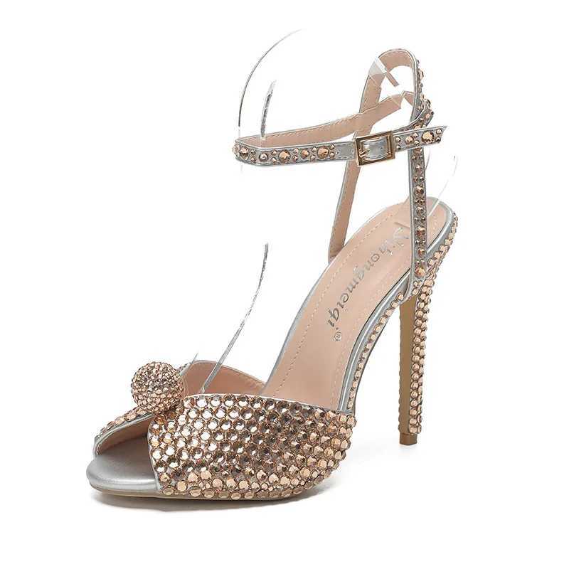 Maogu Sandals Fashion Quality Wedding hot Shoes Wen New Pearls Studs Peep Toe High H Buckle Wan Sandal 43 Z250301
