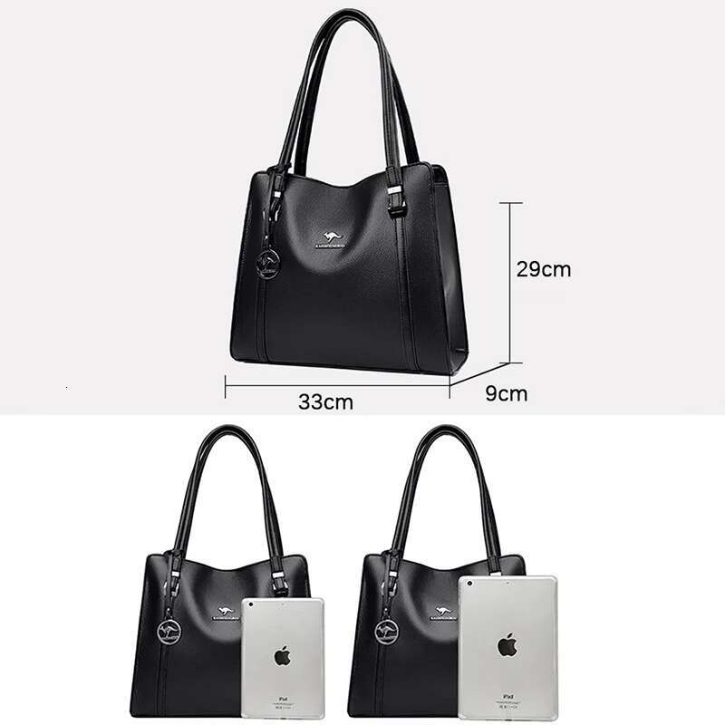 Genuine Soft Leather Handbags For Women Vintage Shoulder Tote Bag Designer Ladies Large Capacity Purse Bags