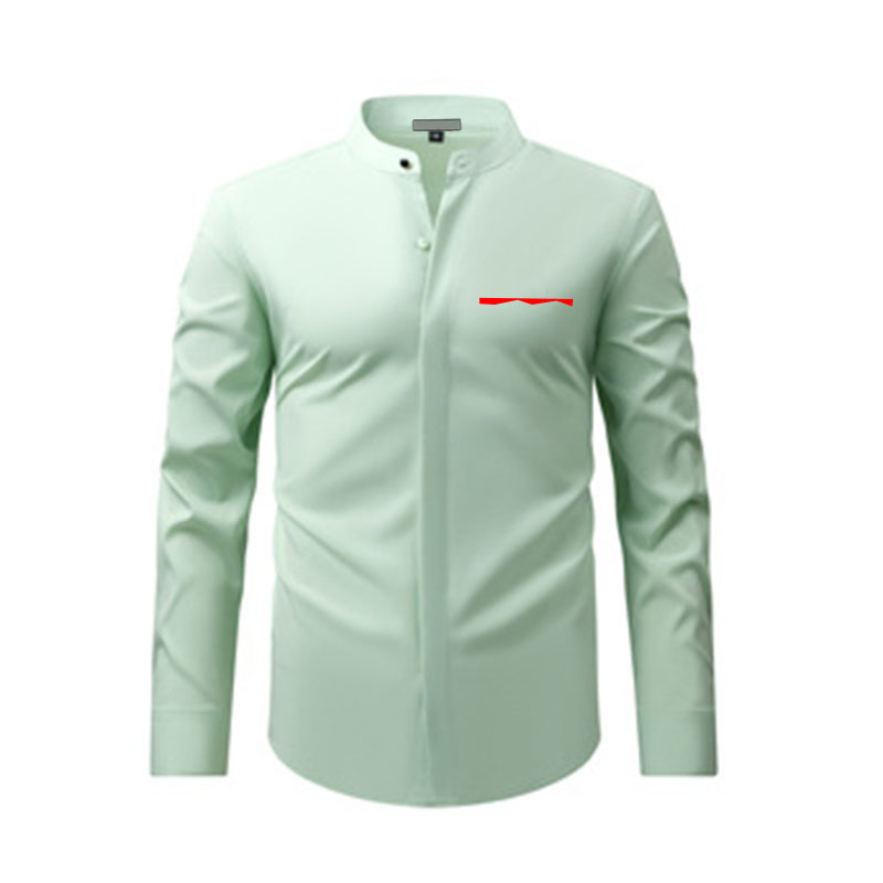 Men's Shirts Business shirt Anti stand-up collar hidden button wrinkle non ironing woven solid color cotton style men's shirt all season fou