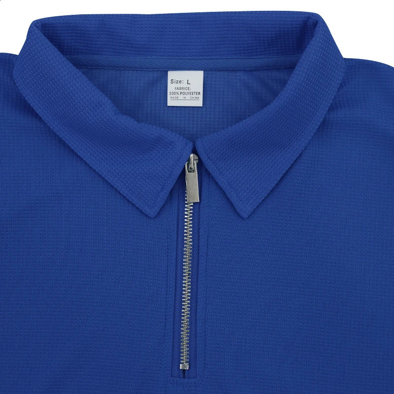 Cross border summer mens polo shirt set solid color waffle short sleeve slim lapel t-shirt casual mens set 250224