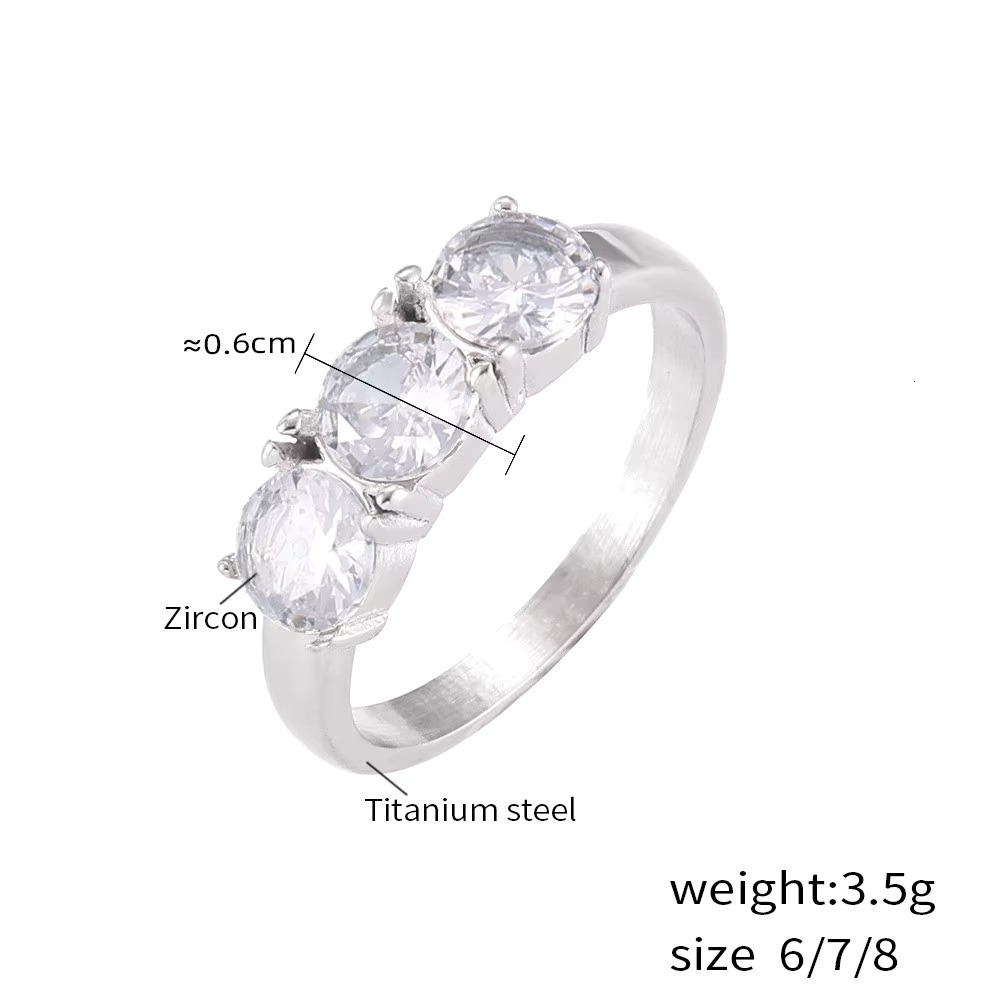 Fashion Trendy Jewelry Circle Cubic Zirconia Bezel Setting Gold Plated Finger Ring Women Girls